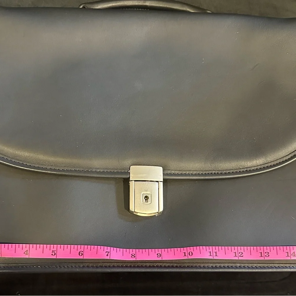 Jack Georges EXECUTIVE LEATHER BRIEFCASE #8415 Black leather